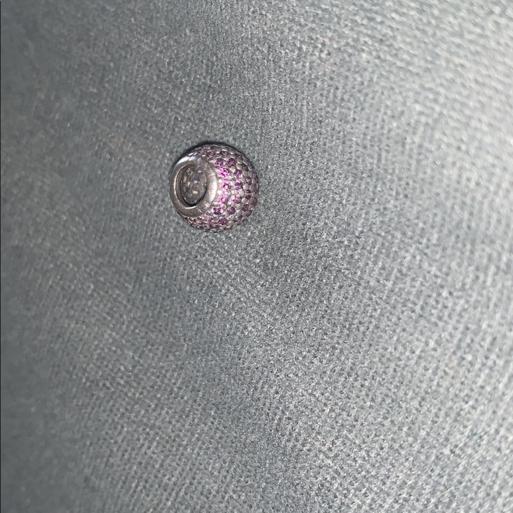 Sterling Silver Pavé Lights Charm, Purple CZ